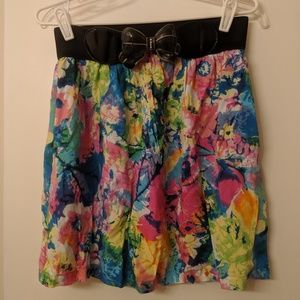 High waisted flower skirt